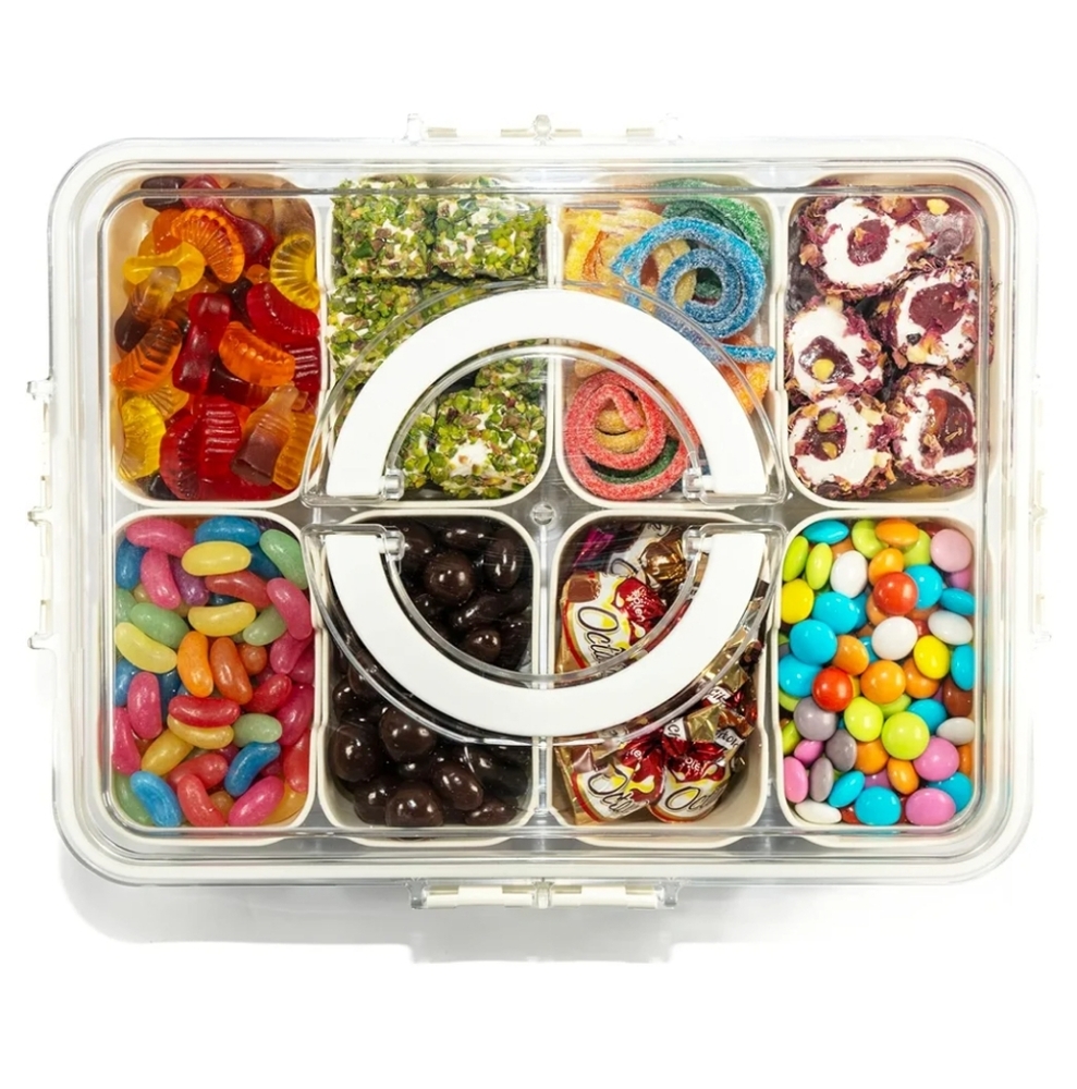 Clear Multi-Compartment Snack and Candy Or Jewelry Organizer - Clear